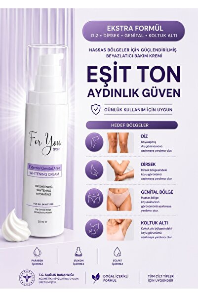 For You Gold Genital Bölge Kararma Karşıtı(Koltuk altı,Diz,Dirsek ve Dış Geni...