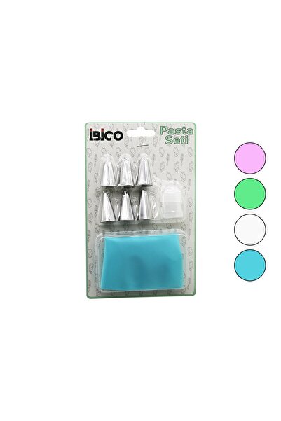 Go İthalat 8Pcs Pasta Decoration Set 1Pc-Icing Piping Bag - 6Pcs-Metal + 1Pc-...