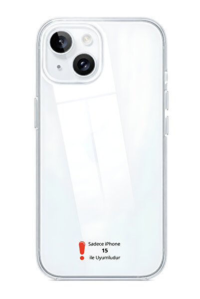 Evax [Şeffaf Mika] iPhone 15 Uyumlu SERT Şeffaf Mika SARARMAZ İnce Fit Toz Ko...