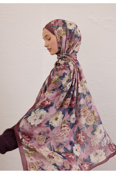 Freshscarfs Gül Kurusu Magnolıa Desen Rami Şal