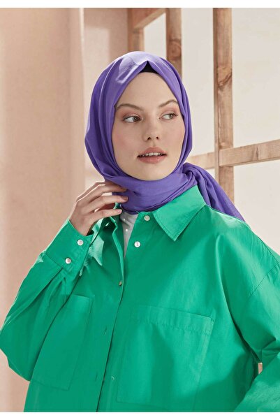 Freshscarfs İnce Pamuk Vual Şal Ametist