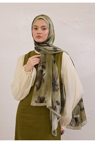 Freshscarfs Dark Flora Desen Rami Şal Çağla