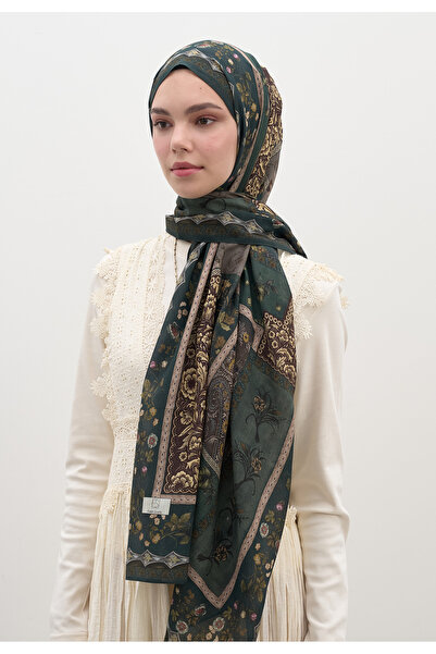 Freshscarfs Koyu Yeşil Wıld And Pure Desen Şal