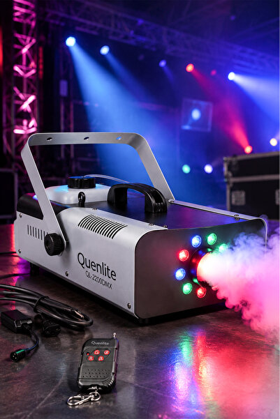 Quenlite Ql-2200 Dmx Rgb Sis Makinası 2200 Wattı Dmx Kontrollü Led Işıklı
