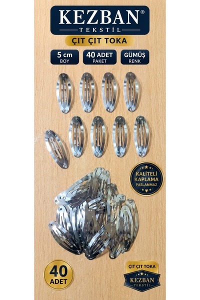 Kezban Tekstil Συσκευή πόρπης με ασημένιο κλιπ 5 cm 40 ΤΕΜ