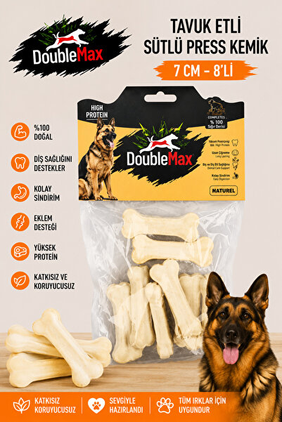 doublemax parça Tavuk Etli Sütlü Press Kemik 7 Cm - 8'Li
