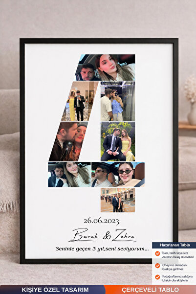 Bugucreative Kişiselleştirilmiş 8 Fotoğraflı Kolaj,Kişiye Özel Hediye,Duvar S...