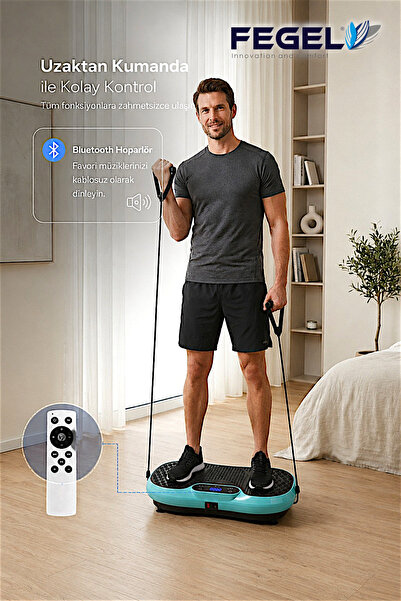 Fegel FG-6500 Titreşimli Fitness Platformu | Uzaktan Kumanda, Bluetooth Hopar...