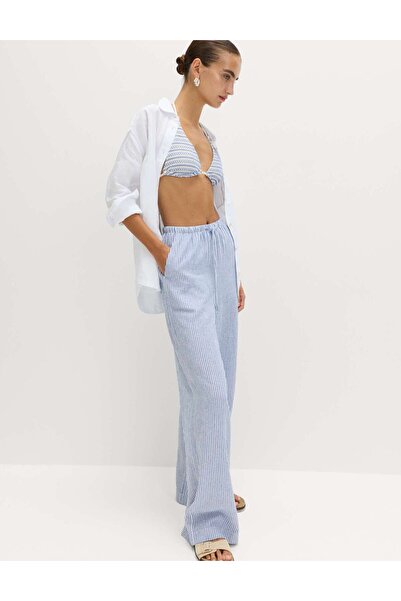 Marks & Spencer Wide Leg Keten Pantolon