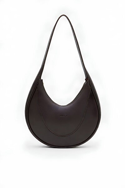 Shanta Acı Kahve D58 Elegant Oval Design Zippered Large Internal Volume Moder...