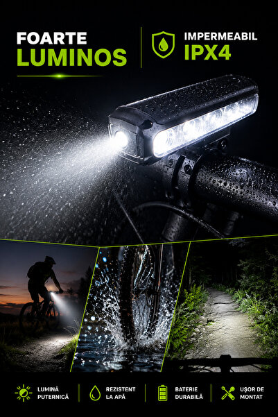 Elindor ® Ultra-bright bicycle headlight, 1200 lumen front light, 4 lighting ...