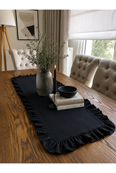 Decamor home İnci Vintage Βελούδινο Χαρακτηριστικό Υλικό Χωρίς Ραφές Μαύρο Πλ...
