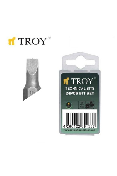 TROY 22204 Bits Uç Seti (Düz 3,0x25mm, 24 adet)