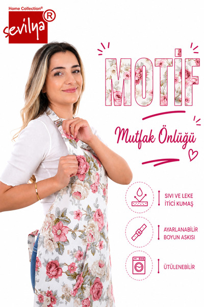 sevilya Motif Adjustable Strap Chef Apron Chef Kitchen Apron