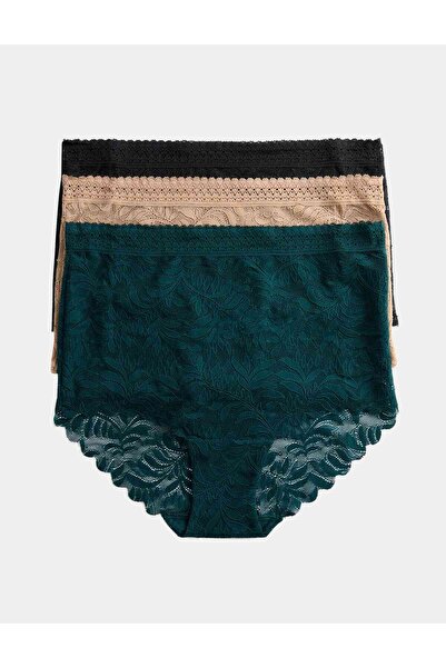Marks & Spencer 3'lü Flexifit™ Dantel Full Brief Külot Seti