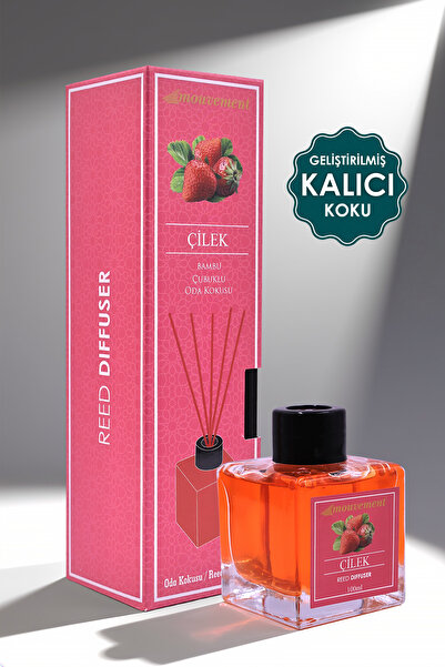 MOUVEMENT Tatlı Çilek 100 ml Bambu Çubuklu Oda Kokusu – Meyvemsi ve Enerjik B...