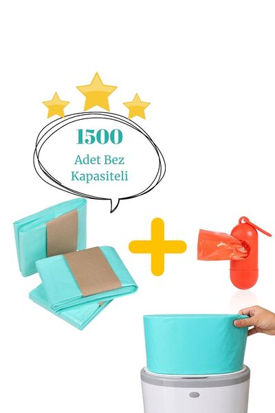 Korbell 16l Çöp Kutuları Ile Uyumlu - 3 Paket 1500 Adet Bebek Bezi Kapasiteli...