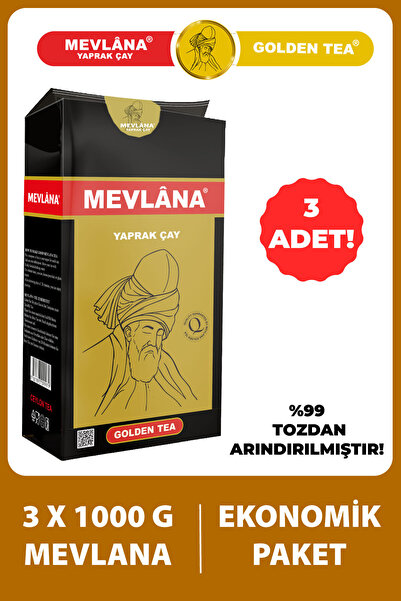 Mevlana Çay 3 X 1000 G - %100 Ceylon Garantili Saf Yaprak Çay Sri Lanka Efsan...