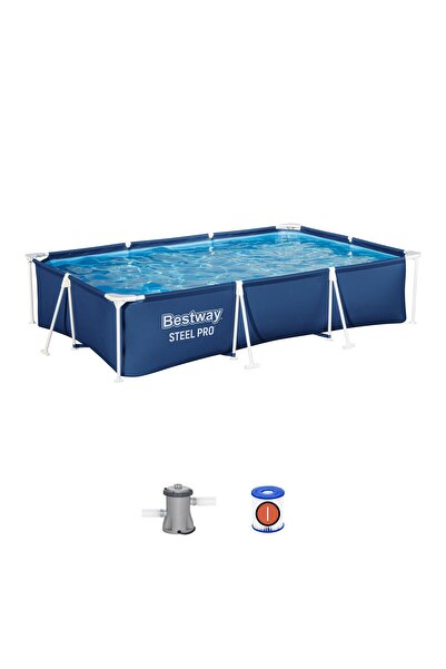 BESTWAY 56411 Steel Pro Dikdörtgen Yerüstü Prefabrik Havuz Seti 3,00 m x 2,01...
