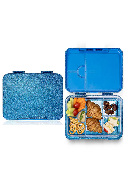 Cocobee Bento Lunch Box, 6 Adjustable Compartments- Blue