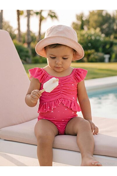 Civil Baby ملابس سباحة برباط على الصدر للأعمار من 6 إلى 18 شهرًا - فوسيا