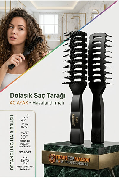 Transformacion 40 AYAK - Dolaşık Saç Tarağı Kavisli Havalandırmalı 720344