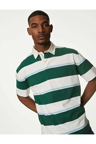 Marks & Spencer Saf Pamuklu Kısa Kollu Polo Yaka T-Shirt