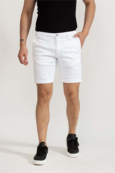 Replay Benni Short Regular Erkek Bermuda Şort Beyaz