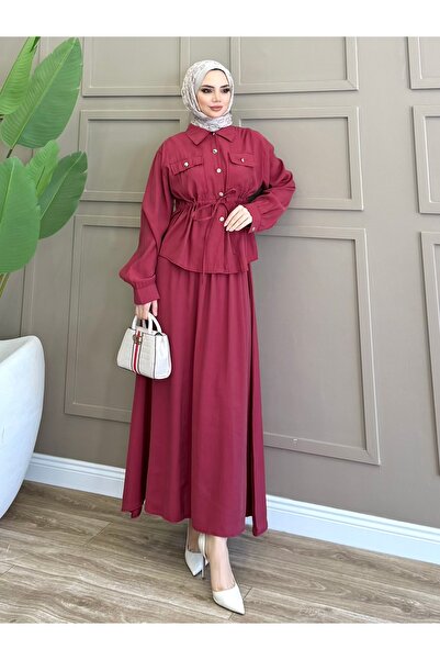 ALLİNOFFİCİAL Modal Tunnel Waist Skirt Set