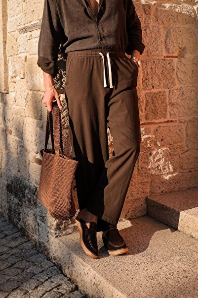 no7man Vento Brown 100% Cotton Trousers