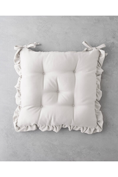 English Home Fırfırlı Sandalye Minderi 40x40 cm Bej