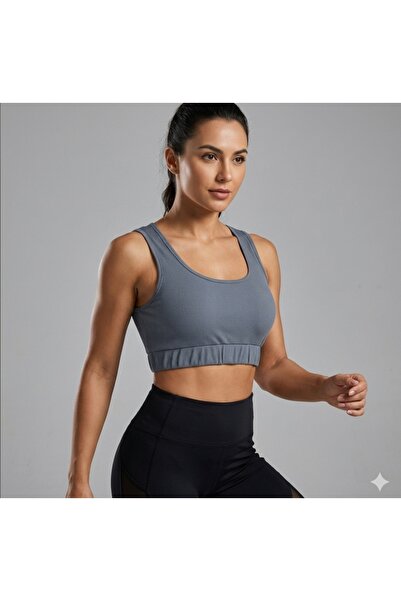 YORULMAZ Fitili Toparlayıcı Spor Beli Lastkli Crop (Antrasit)