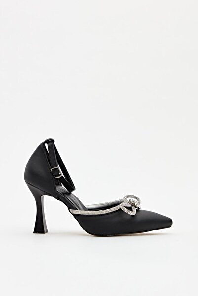 Hayati Arman Women's Stone Detailed Bowknot Pointed Toe Thin Heeled Evening D...