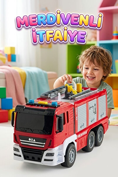 Tıfıl Toys 1 Fonksiyonlu Sürtmeli 1:12 Sesli Işıklı Su Püskürtmeli Çift Merdi...