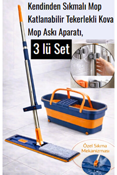 çt çeçem ticaret Kendinden Sıkmalı katlanır kovalı mop paspas seti Kendini Te...