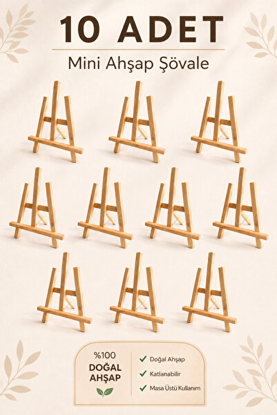 Puzzle 10 ADET Mini ahşap ayaklı masaüstü masa üstü Şövale Resim Hobi Tuval t...
