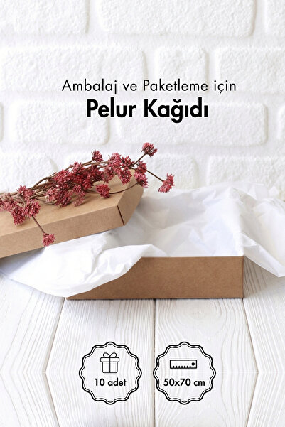 Bimotif 10lu Pelur Paketleme Kağıdı 50x70 cm, Beyaz (Ambalaj Kağıdı Çizik ve ...