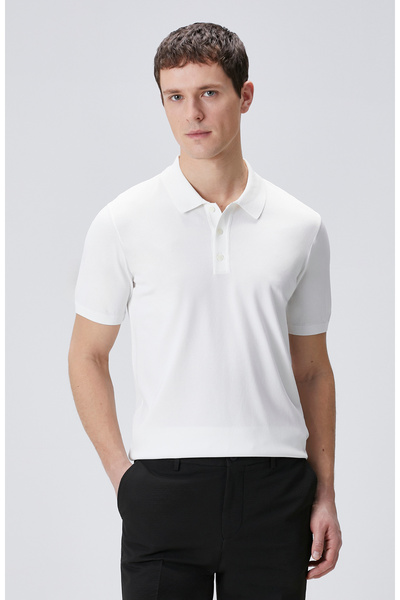 Network Ekru Polo Yaka Kısa Kol Rayon Kazak