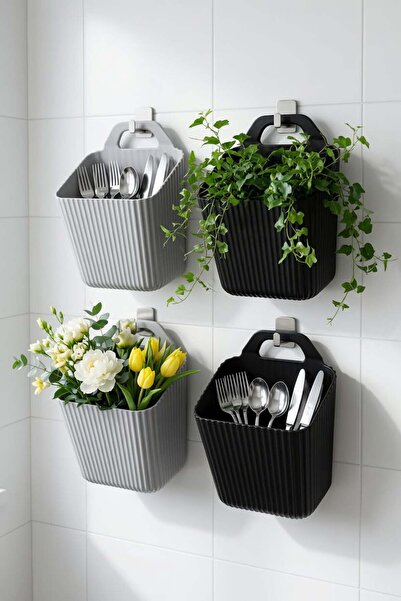 Bayev Lv-223 4-Piece 4 Color Fix Organizer - Decorative Mini Flower Pot