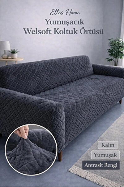 elyar Plush Elastic Sofa Cover 3-Seater Washable Stretchable Armchair Slipcover