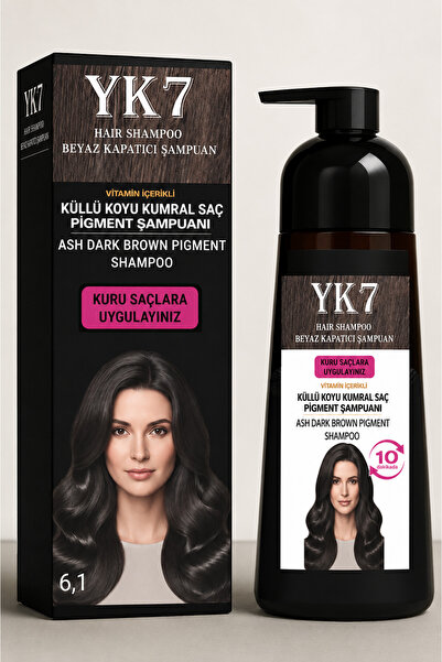yk7 kozmetik yk7 Beyaz Kapatıcı (küllü koyu kumral 6.1) Hızlı Boya 300 ml. Şa...