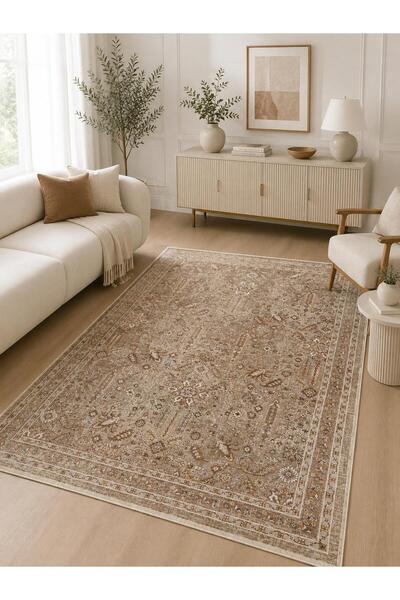 Neşem Halı Boutique EKO HALI Sofia SOF 01 Cream Gold Geleneksel Motifleri Mod...