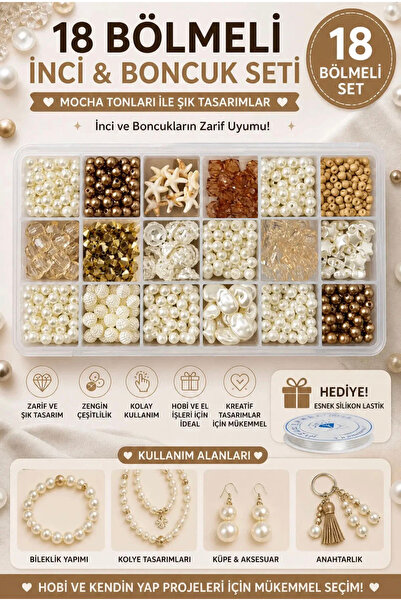 By MO Accessories Set de perle și mărgele cu 18 compartimente |   Design eleg...