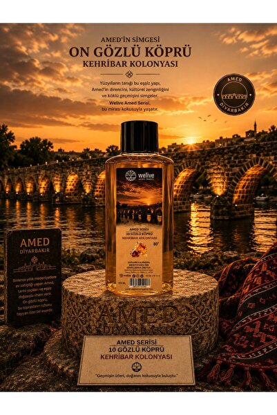 Welive KEHRİBAR KOLONYASI AMED SERİSİ 10 GÖZLÜ KÖPRÜ 400 ML 80 DERECE