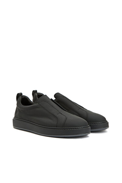 Network Siyah Erkek Deri Sneaker