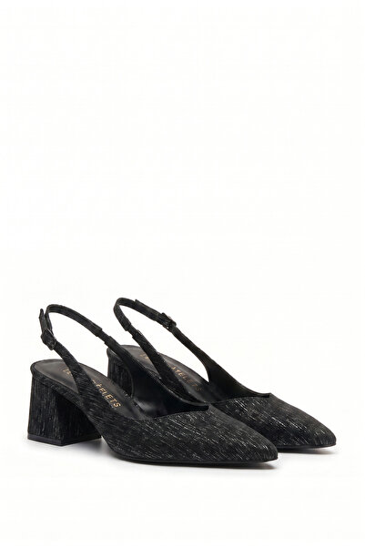 Les Chatelets Pantofi cu toc Slingback din nubuck pentru femei Velours Authen...