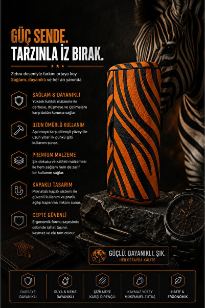 Zigver ıqos ıluma prime manyetik  kılıf orange zebra