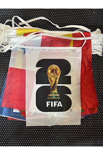Pencere Bayrak FIFA 2026 Dünya Kupası İpe Dizili Süsleme Ülke Bayrakları 25 M...