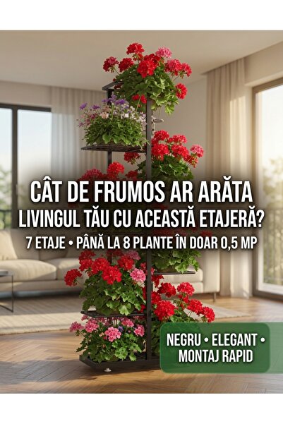 Jaskus ® Flower Pot Stand, 7 Levels with 8 Adjustable Trays