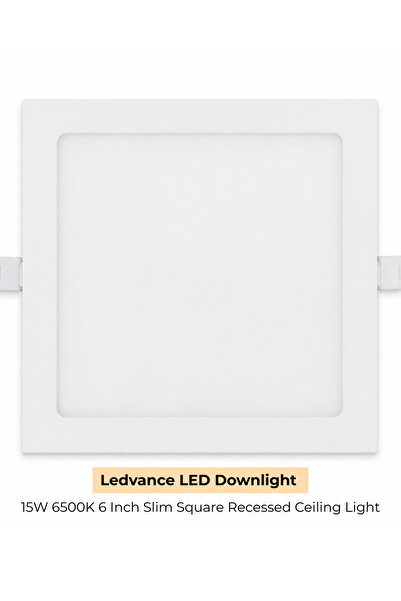 Ledvance LED Downlight 15W 6500K 6 Inch Slim Square Recessed Ceiling Light